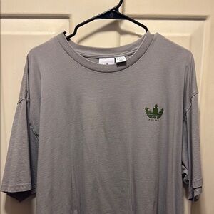Adidas Gray Tee with Green Logo